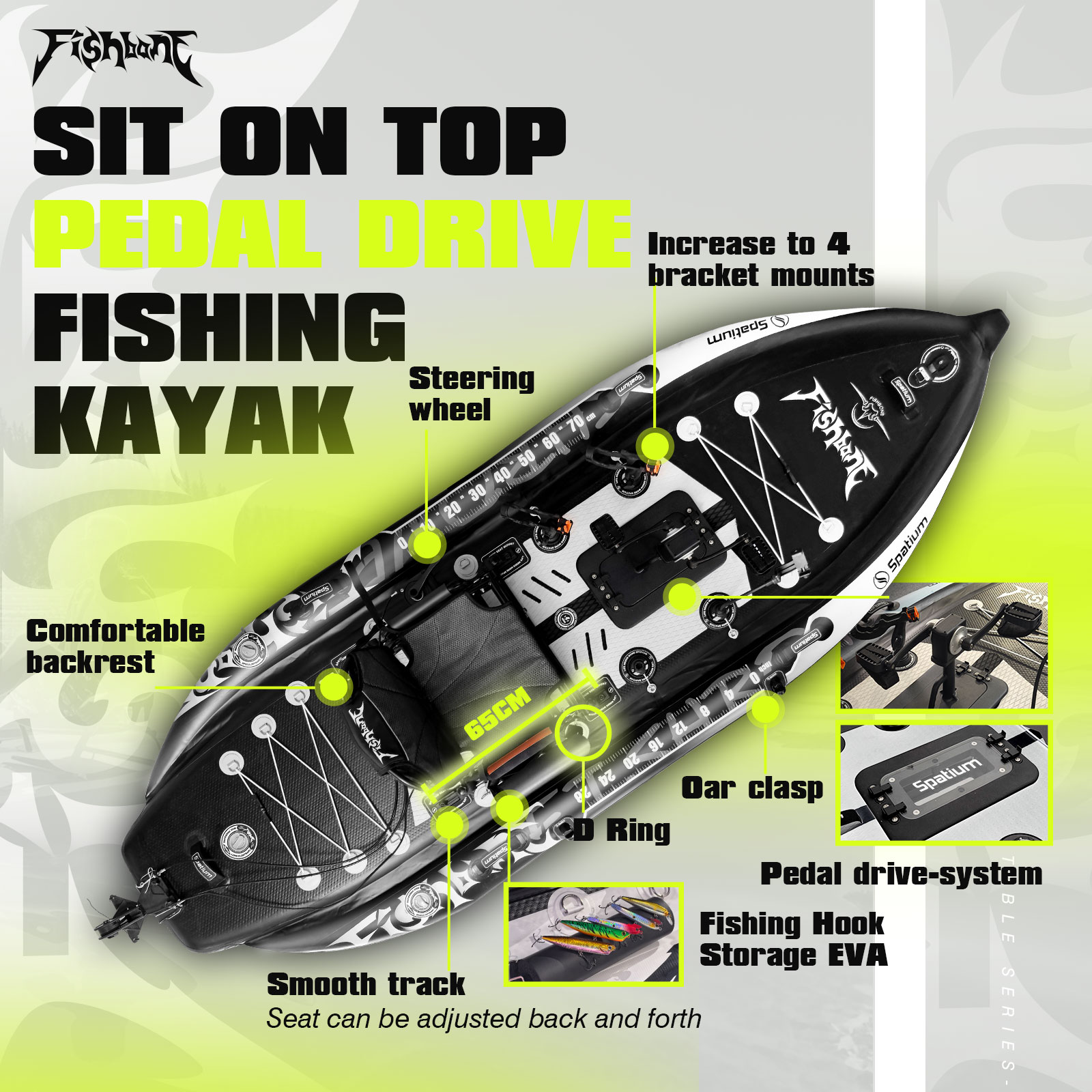 قارب كاياك قابل للنفخ من سباتي - مراجعة Fishing Kayak Pedal Drive وسعره